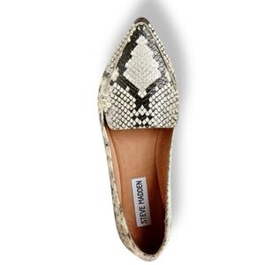 Steve Madden Women's Snakeskin Flats - Black and Cream